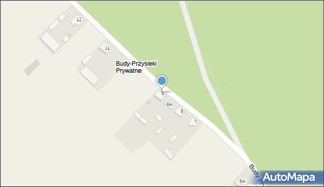 Budy Prywatne, Budy Prywatne, 9, mapa Budy Prywatne