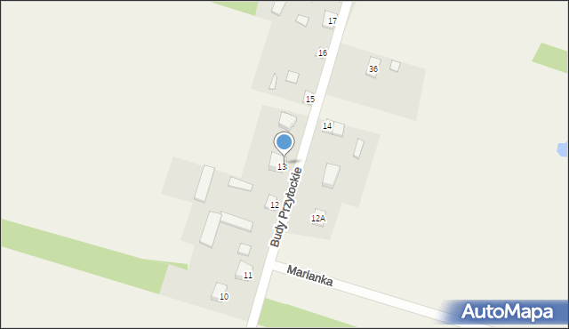 Budy Przytockie, Budy Przytockie, 13A, mapa Budy Przytockie