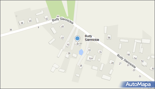 Budy Siennickie, Budy Siennickie, 37, mapa Budy Siennickie