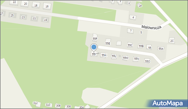 Budy Siennickie, Budy Siennickie, 55I, mapa Budy Siennickie