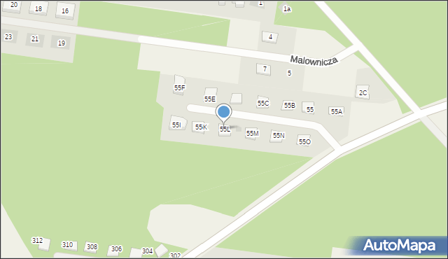 Budy Siennickie, Budy Siennickie, 55L, mapa Budy Siennickie
