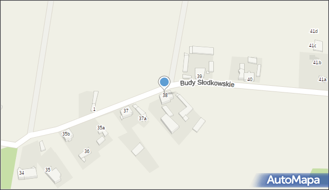 Budy Słodkowskie, Budy Słodkowskie, 38, mapa Budy Słodkowskie