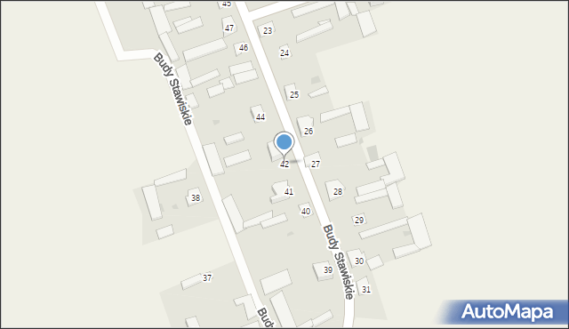 Budy Stawiskie, Budy Stawiskie, 42, mapa Budy Stawiskie