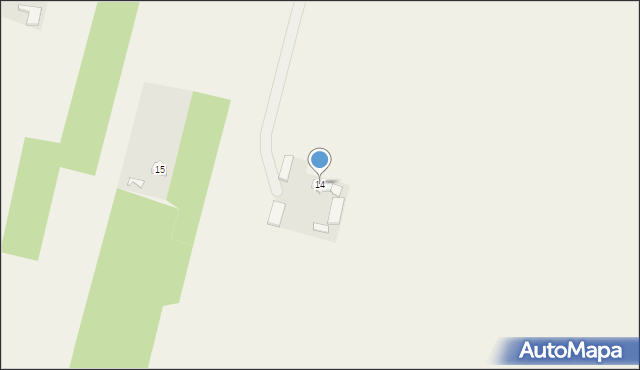 Budy Trzcińskie, Budy Trzcińskie, 14, mapa Budy Trzcińskie