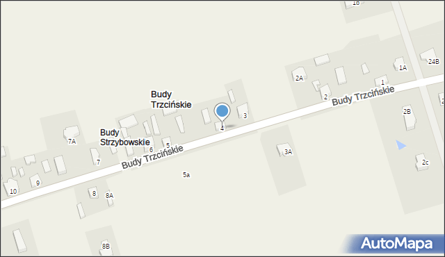 Budy Trzcińskie, Budy Trzcińskie, 4, mapa Budy Trzcińskie