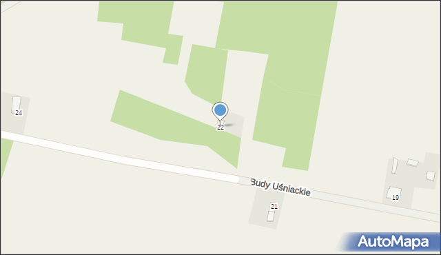 Budy Uśniackie, Budy Uśniackie, 22, mapa Budy Uśniackie