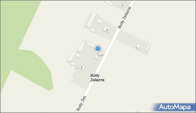 Budy Żelazne, Budy Żelazne, 7, mapa Budy Żelazne