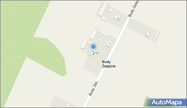 Budy Żelazne, Budy Żelazne, 8, mapa Budy Żelazne