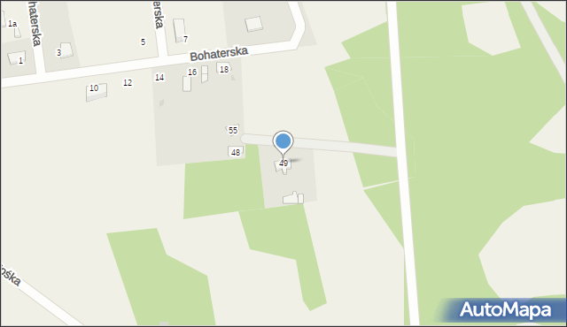 Budy Zosine, Budy Zosine, 49, mapa Budy Zosine