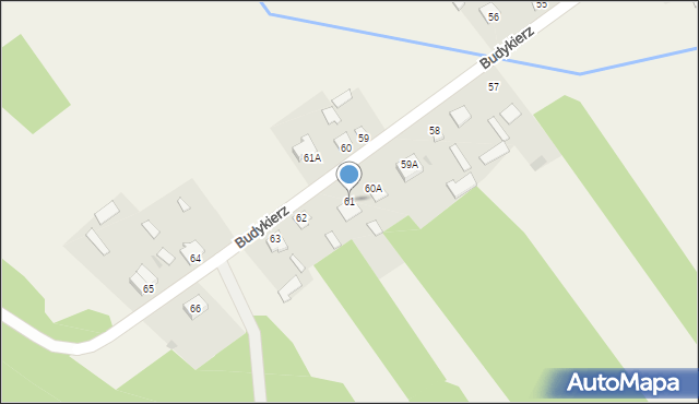 Budykierz, Budykierz, 61, mapa Budykierz