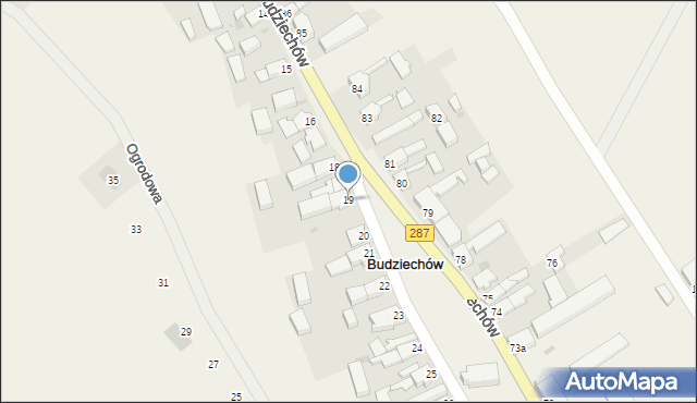 Budziechów, Budziechów, 19, mapa Budziechów