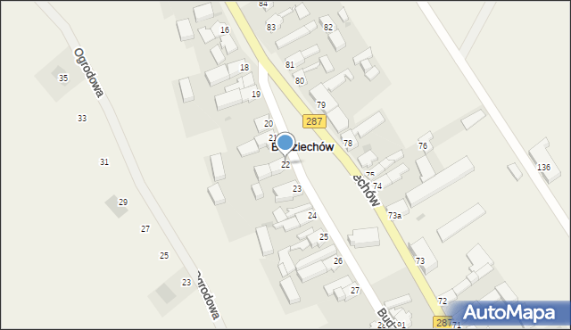 Budziechów, Budziechów, 22, mapa Budziechów