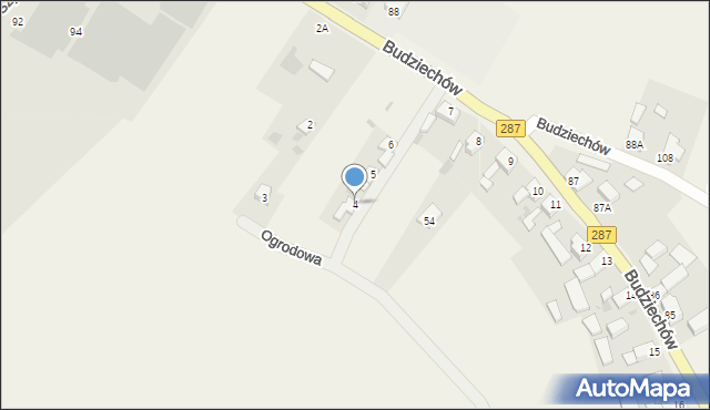 Budziechów, Budziechów, 4, mapa Budziechów