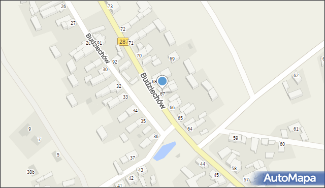 Budziechów, Budziechów, 67, mapa Budziechów