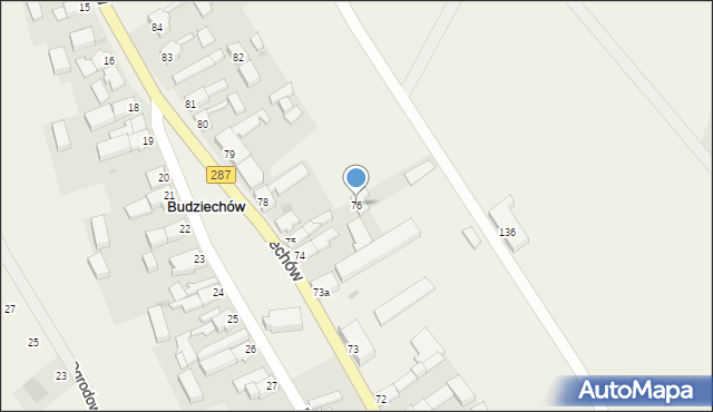 Budziechów, Budziechów, 76, mapa Budziechów