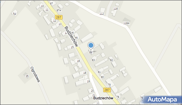 Budziechów, Budziechów, 84, mapa Budziechów