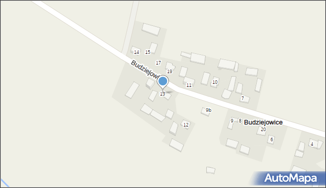 Budziejowice, Budziejowice, 13, mapa Budziejowice