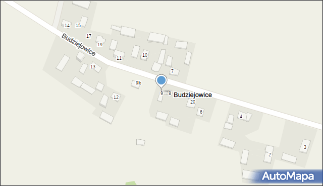 Budziejowice, Budziejowice, 9, mapa Budziejowice