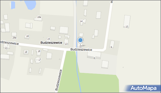 Budzieszewice, Budzieszewice, 12, mapa Budzieszewice