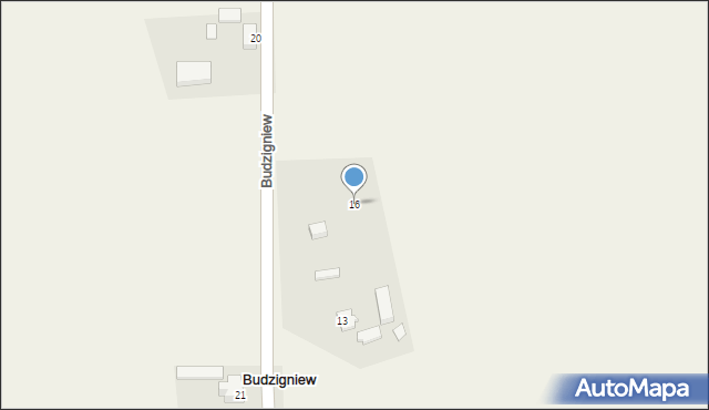 Budzigniew, Budzigniew, 16, mapa Budzigniew