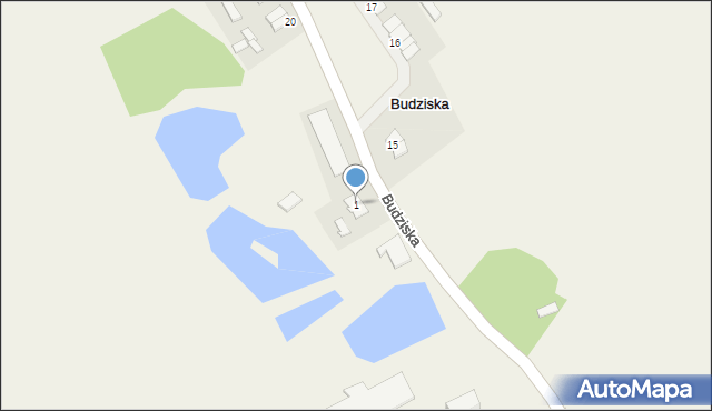 Budziska, Budziska, 1, mapa Budziska