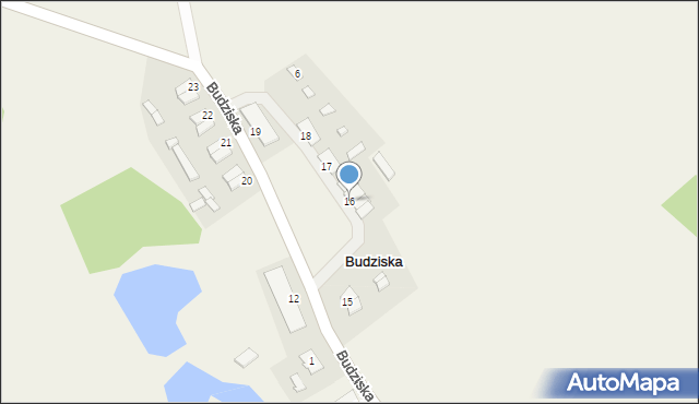 Budziska, Budziska, 16, mapa Budziska