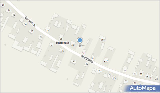 Budziska, Budziska, 33, mapa Budziska