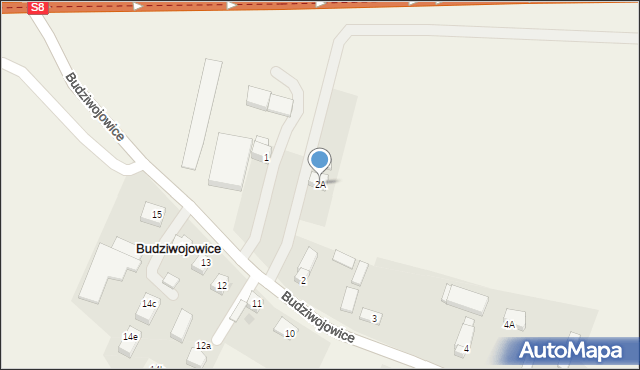 Budziwojowice, Budziwojowice, 2A, mapa Budziwojowice