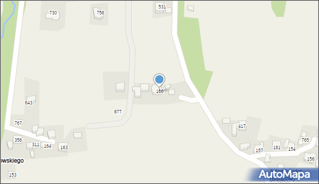 Budzów, Budzów, 166, mapa Budzów