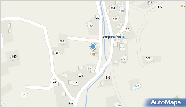 Budzów, Budzów, 181, mapa Budzów