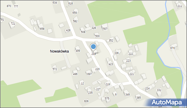 Budzów, Budzów, 218, mapa Budzów