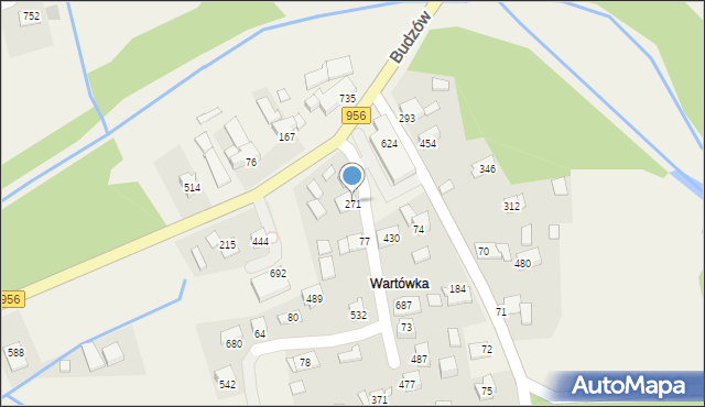 Budzów, Budzów, 271, mapa Budzów