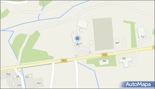 Budzów, Budzów, 281, mapa Budzów