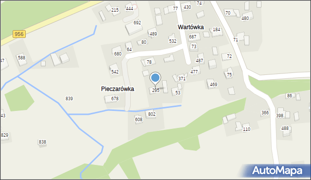 Budzów, Budzów, 295, mapa Budzów