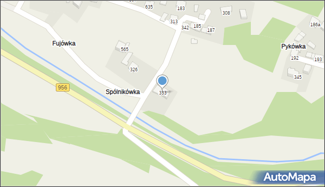 Budzów, Budzów, 333, mapa Budzów