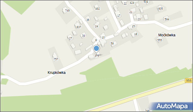 Budzów, Budzów, 375, mapa Budzów