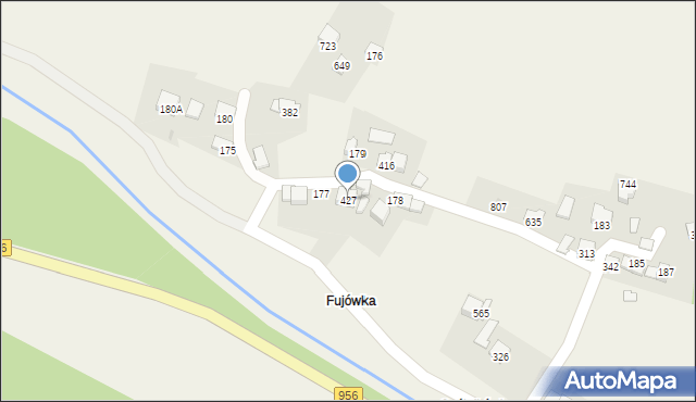 Budzów, Budzów, 427, mapa Budzów