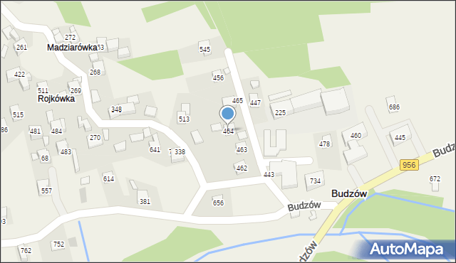 Budzów, Budzów, 464, mapa Budzów