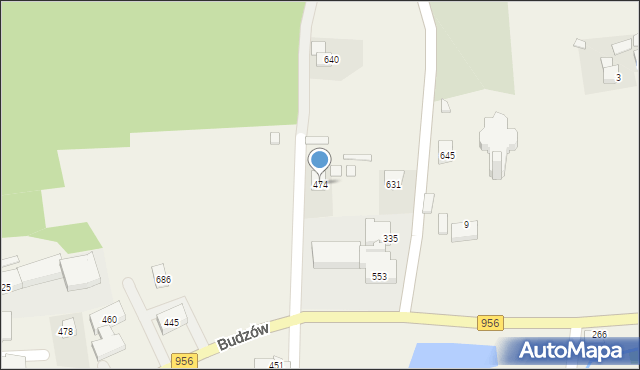 Budzów, Budzów, 474, mapa Budzów
