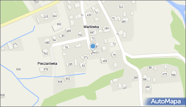 Budzów, Budzów, 477, mapa Budzów