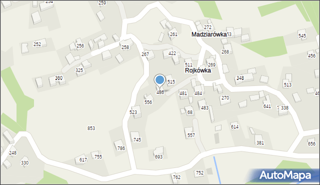 Budzów, Budzów, 486, mapa Budzów