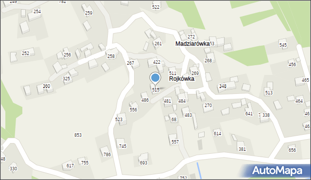 Budzów, Budzów, 515, mapa Budzów