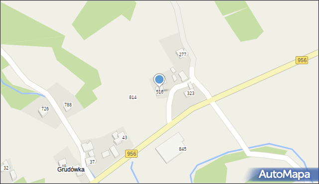 Budzów, Budzów, 516, mapa Budzów