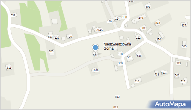 Budzów, Budzów, 551, mapa Budzów