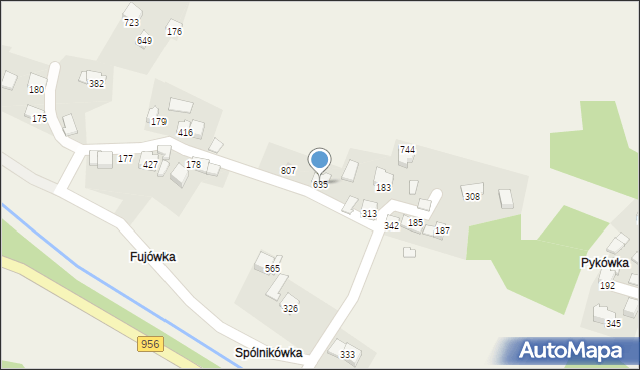 Budzów, Budzów, 635, mapa Budzów