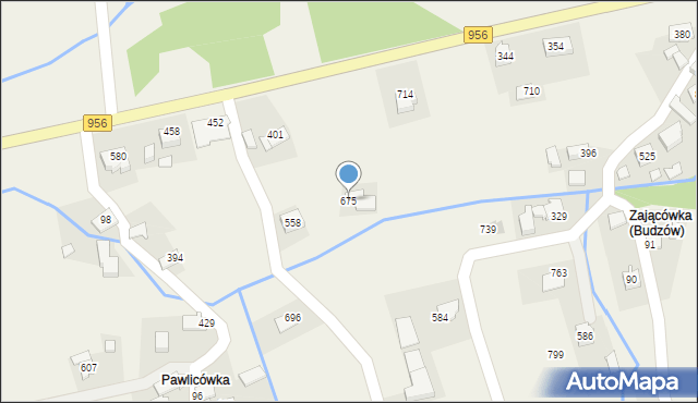 Budzów, Budzów, 675, mapa Budzów