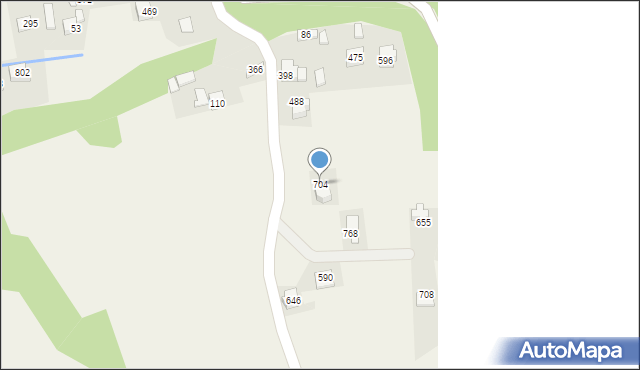 Budzów, Budzów, 704, mapa Budzów