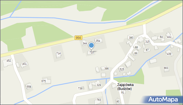 Budzów, Budzów, 710, mapa Budzów