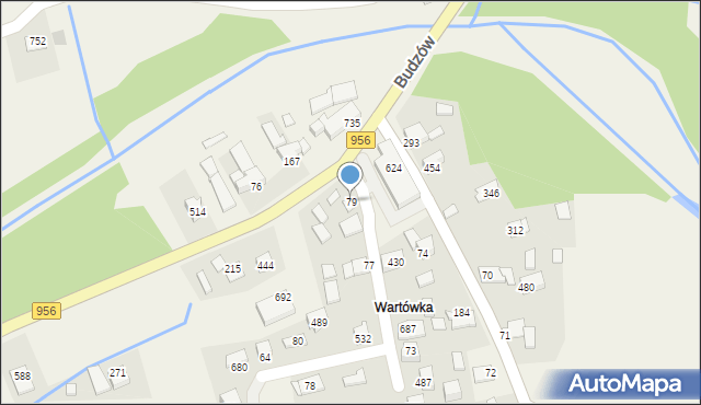 Budzów, Budzów, 79, mapa Budzów