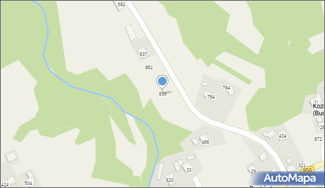 Budzów, Budzów, 836, mapa Budzów